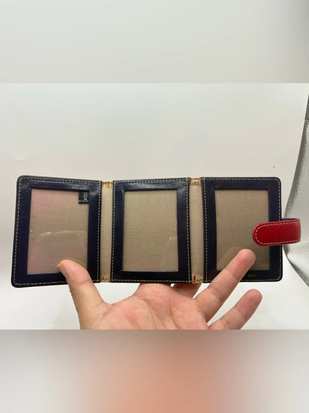 Kate Spade Red Leather Trifold Photo/Card Holder
